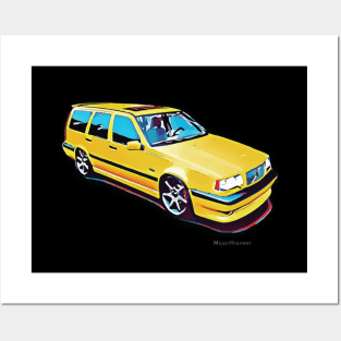 Volvo 850 T5-R 95 estate yellow Posters and Art